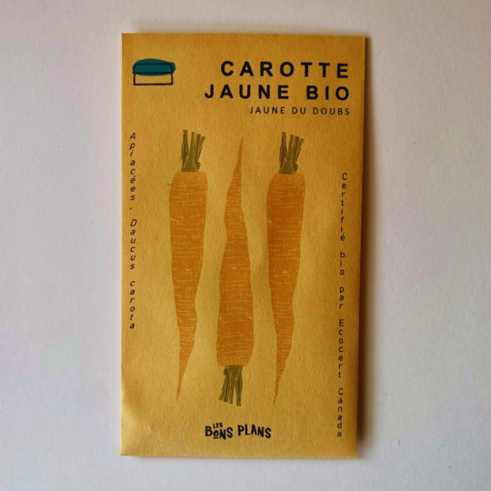 Les semences de carotte biologiques jaune du Doubs de la ferme Les bons plans de Chambord sont délicieuses en crudité
